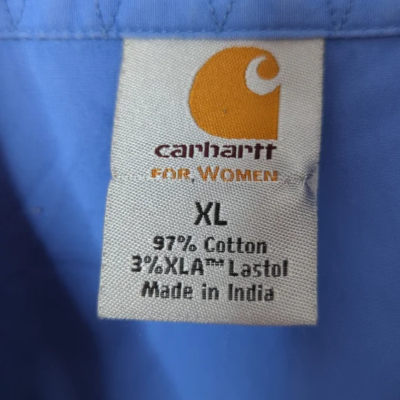 Carhartt Blue Sleeveless Utility Snap Closure Summer Top Blouse size XL - Picture 4 of 7
